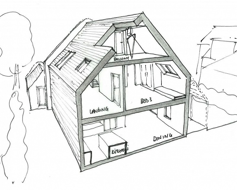 architectural model, norfolk architecture, norfolk architect, section