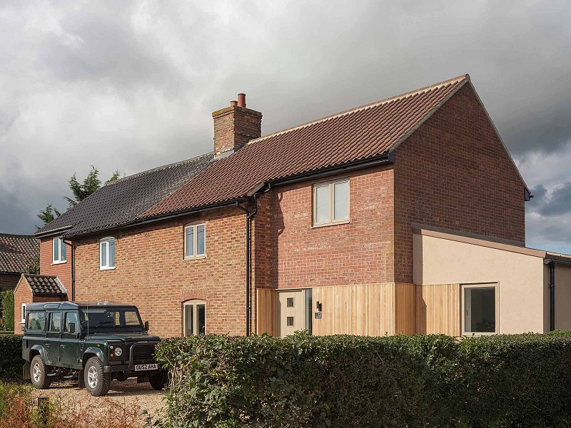 extension Bircham Norfolk architect contemporary timber cladding render