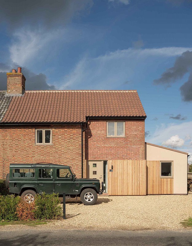 extension Bircham Norfolk architect contemporary timber cladding render