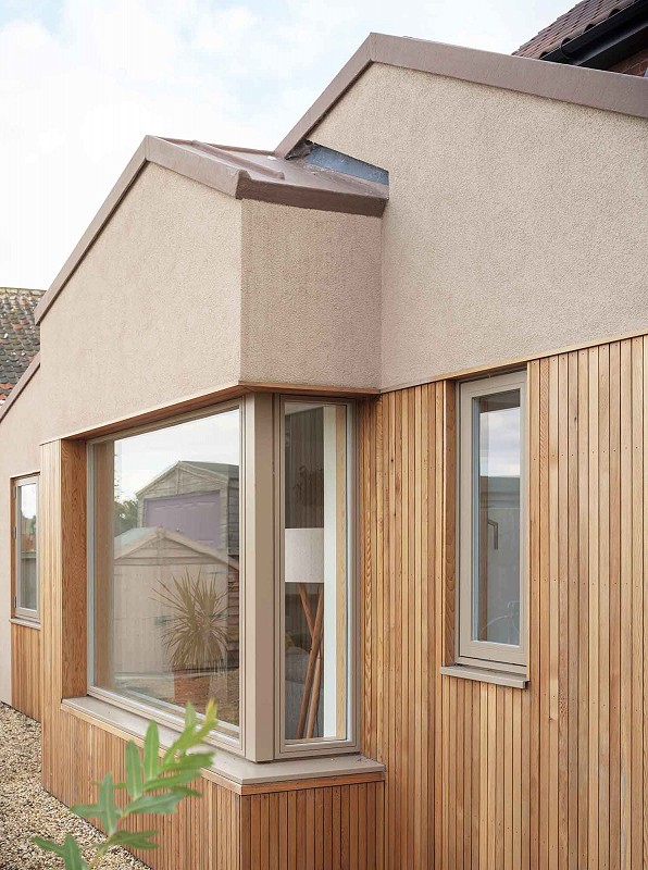 extension Bircham Norfolk architect contemporary timber cladding render